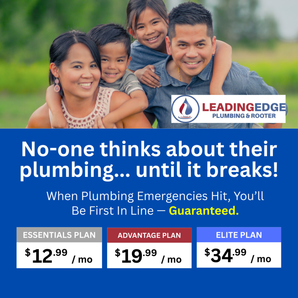 smiling family over plumbing maintenance plan pricing