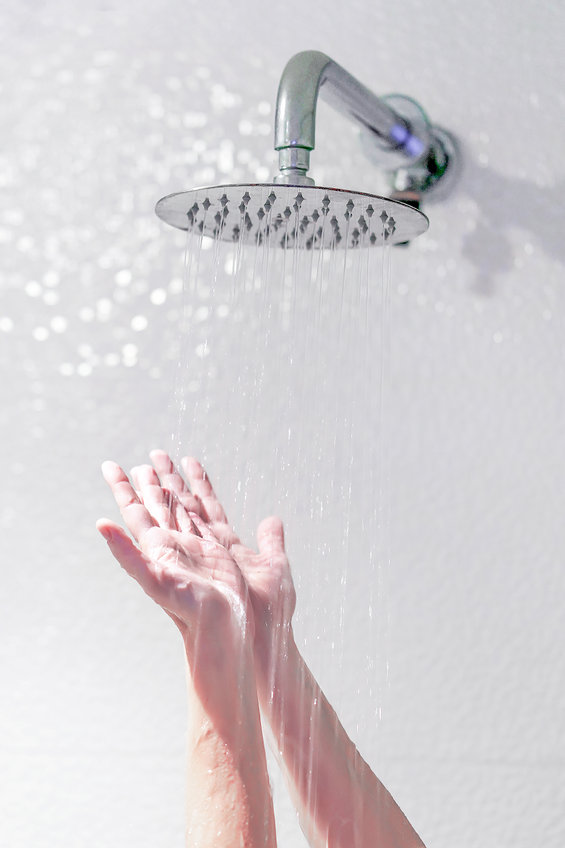 a person showering